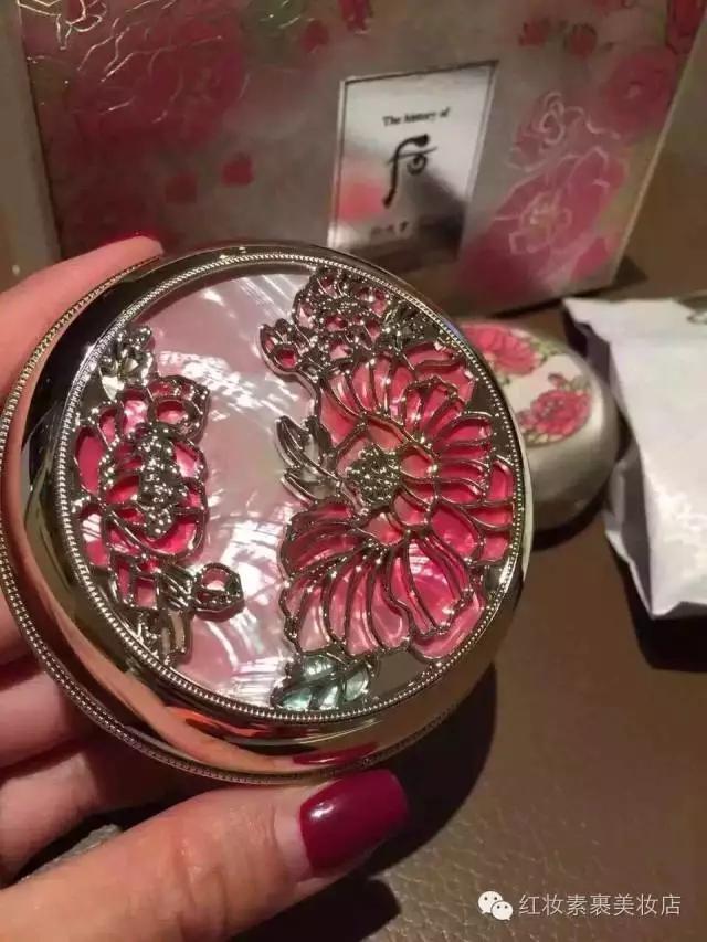 5月专柜whoo后美白水分光限量版气垫粉底+腮红套盒