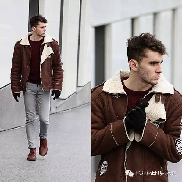 复古保暖夹克,belstaff剪羊毛飞行员夹克