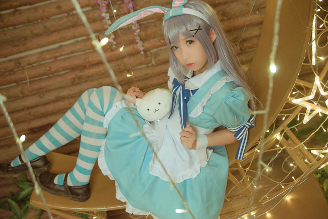 香风智乃cos假发造型过程,香风智乃cos正片户外