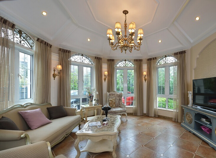 跃层280欧式装修效果图,280平大平层欧式装修效果图