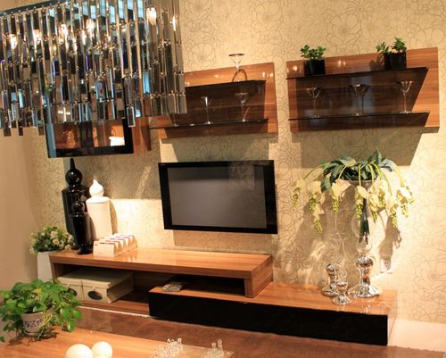 10-15平客厅收纳电视柜,客厅电视柜一体背景墙收纳