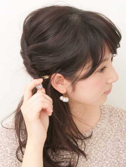 半扎发型公主头简单又好看,新娘中短发公主头半披发造型