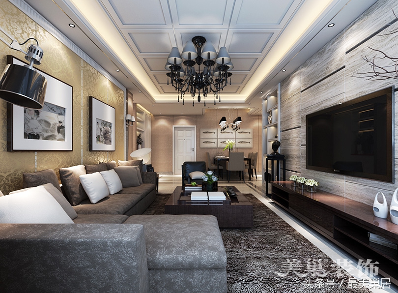 正商双湖湾两室设计,正商城三室两厅装修设计案例