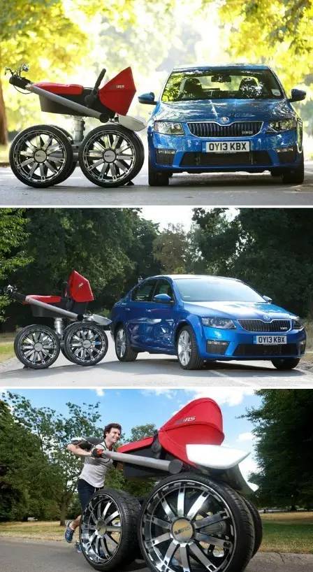 极客爸爸给婴儿车装上了125CC的摩托车发动机 边参赛奥运边“遛”小孩？｜905出行设计师