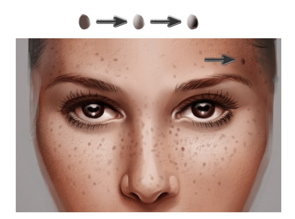 脸上疤痕绘画教程,怎么画雀斑p图