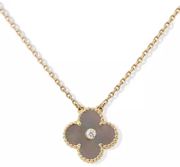 vca四叶草带钻项链系列,vca梵克雅宝四叶草项链