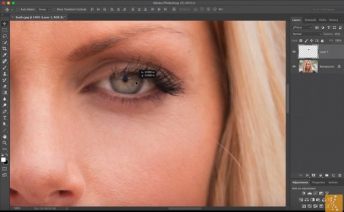 ps怎么修眼白偏色,ps修复眼睛大小眼