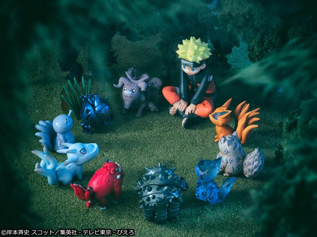 火影忍者鸣人vs佐助手办,鸣人和佐助连一起的手办