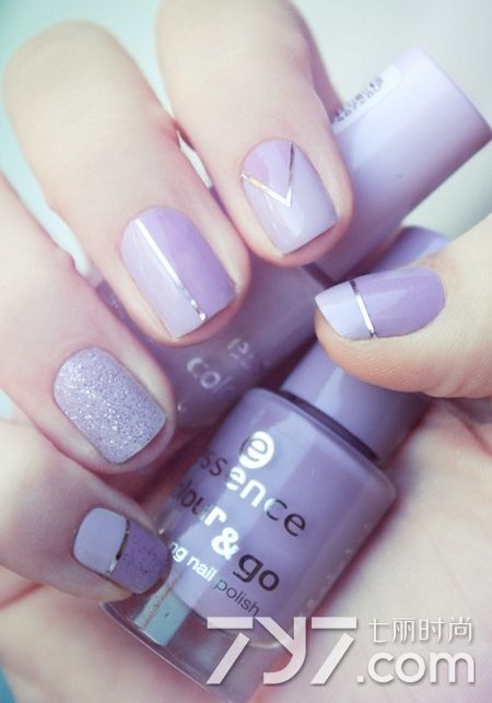 美甲图片2017新款式,2020美甲流行款式短指甲显手白