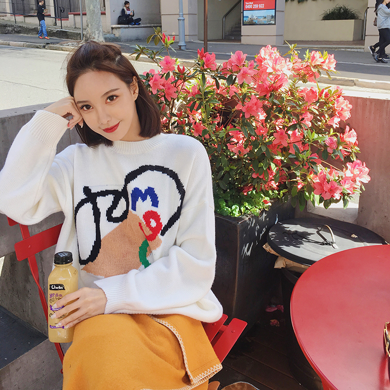 女士针织毛衣打底衫新款洋气时尚,韩国最流行的长款毛衣
