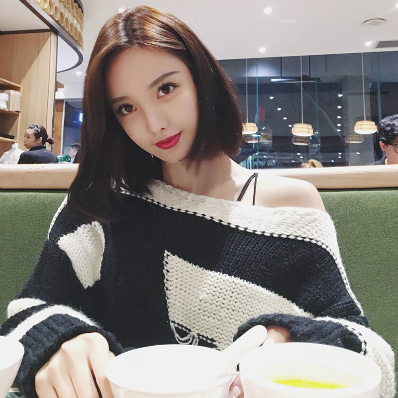 女士针织毛衣打底衫新款洋气时尚,韩国最流行的长款毛衣