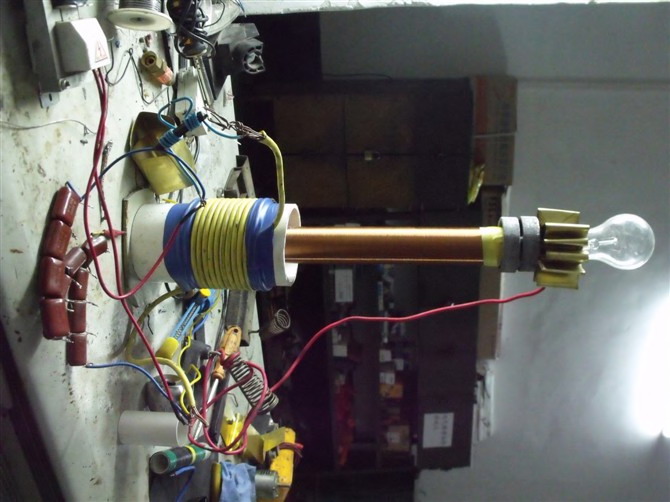 自制特斯拉线圈蜡烛,自制超大电弧特斯拉线圈