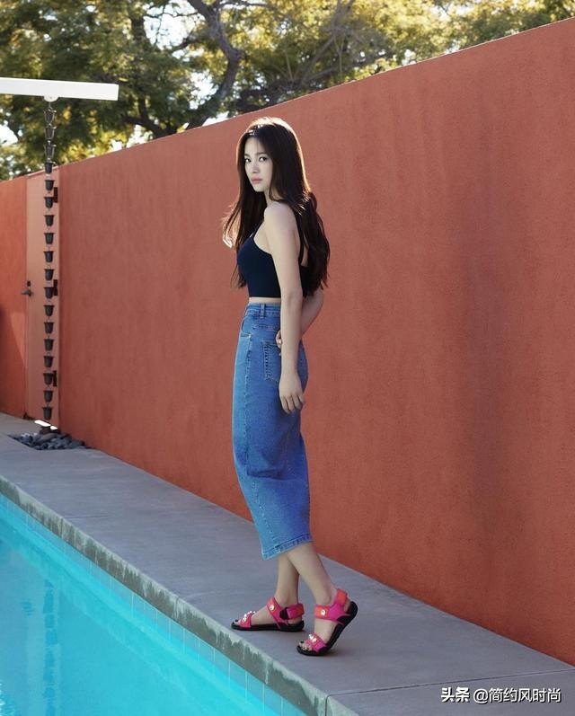 宋慧乔牛仔穿搭鞋子,近期的宋慧乔的穿搭