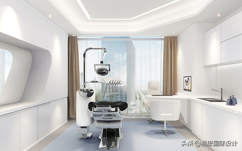 牙科诊所20平米装修,190平黑白灰牙科诊所装修设计