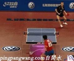 马琳郝帅梅兹放高球,郝帅正手拉球