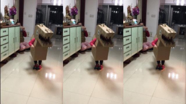 套在身上的纸箱恐龙怎么做,用纸箱做恐龙的做法视频大全