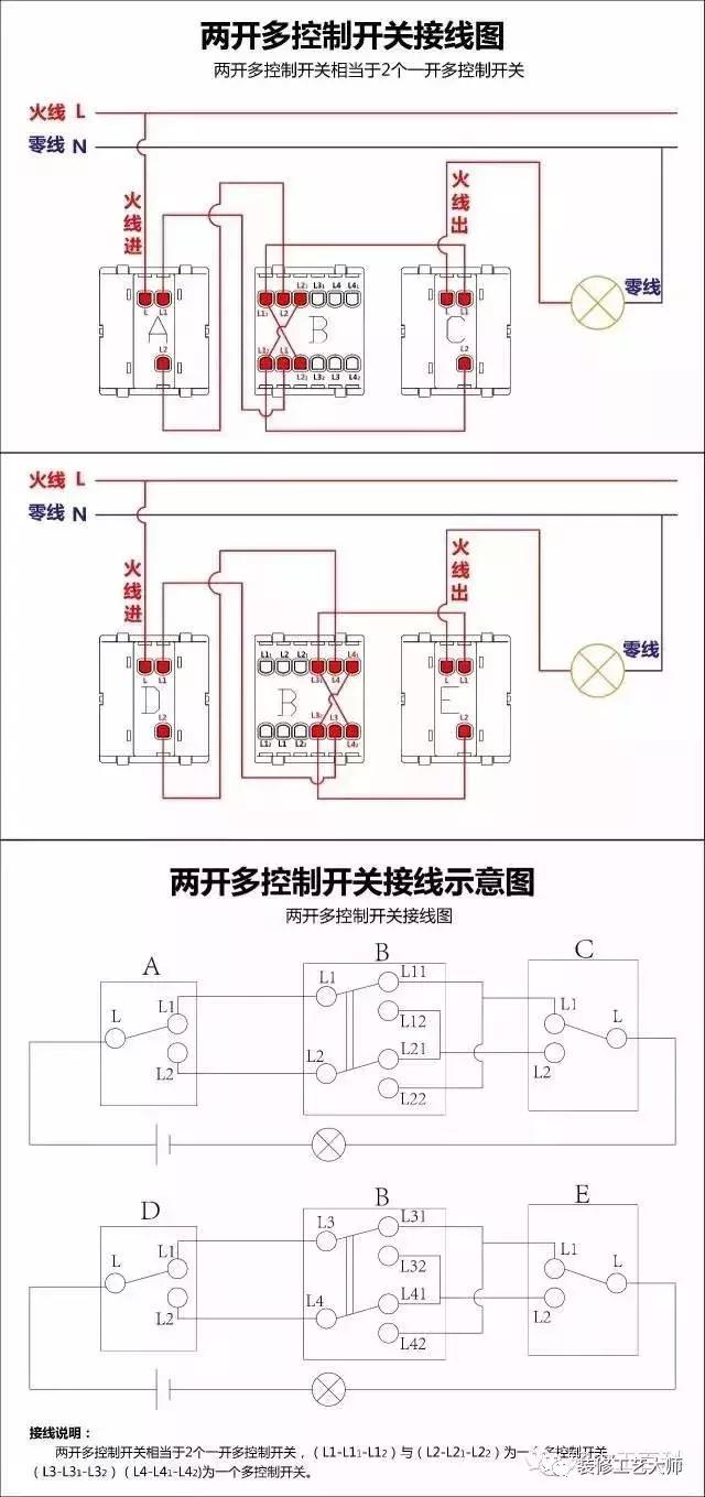 四室两厅两卫开关插座清单,单控开关插座的接线方法大全