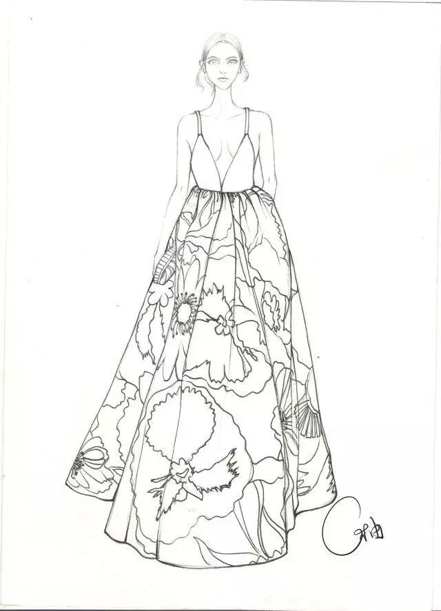 服装线稿模特矢量图,服装线稿图片大全女装