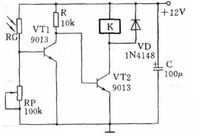 光控电路电路图,光控开关加接触器控制原理图