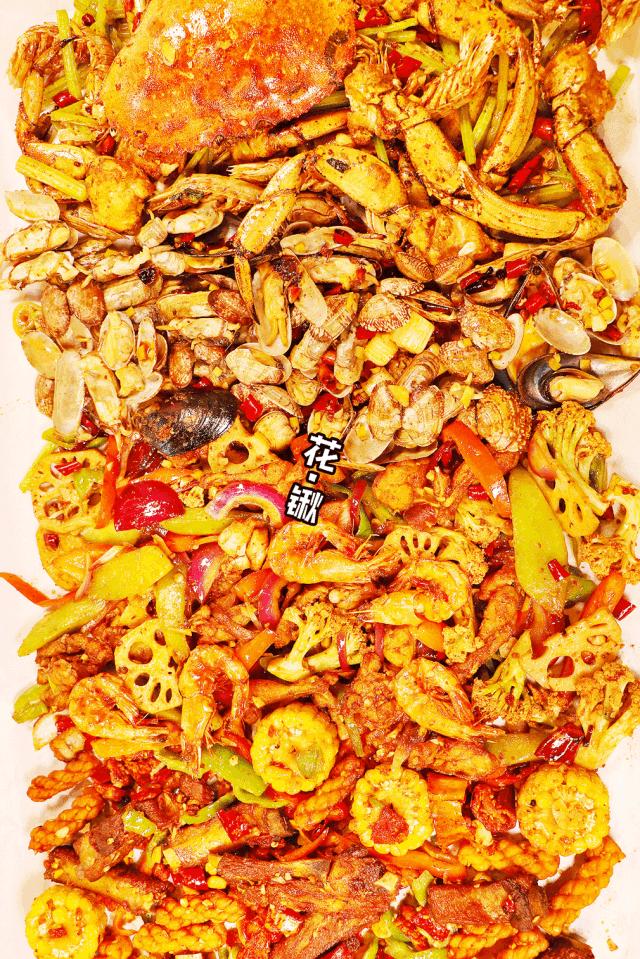 超好吃的网红铁锹海鲜2人餐,常州网红海鲜打卡地