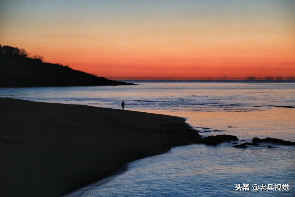 冬日大连观渤海,冬天大连看日落的海边