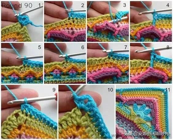 曼陀罗毯子编织教程,苏菲花园曼陀罗毯子钩法高清图解