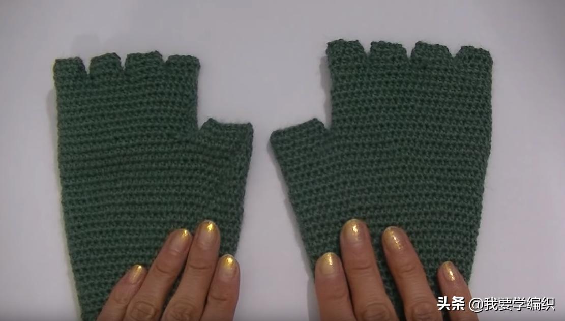 最新单指手套编织教程,五指露指手套编织教程新手