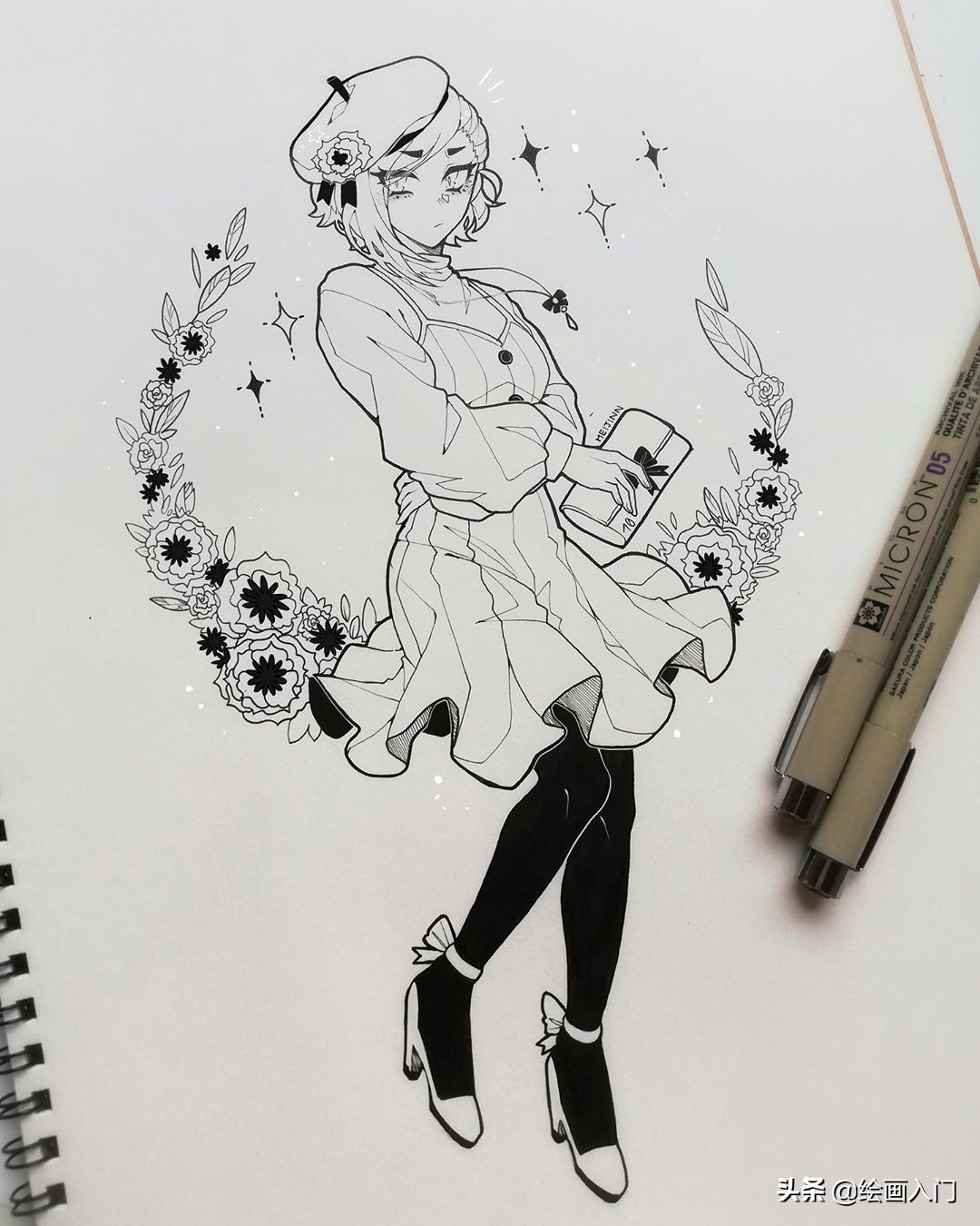 漫画人物手绘马克笔古装,漫画人物绘画作品马克笔