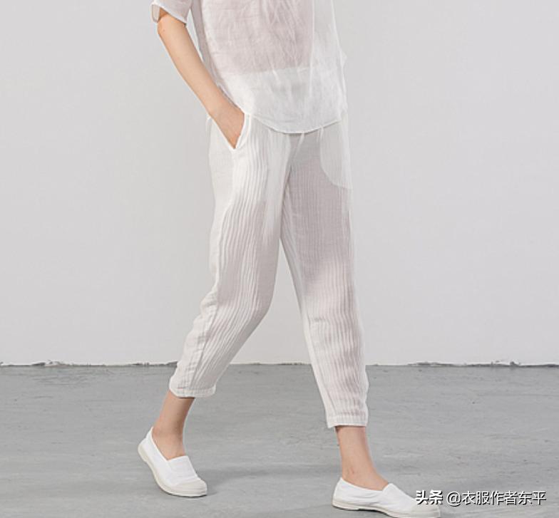 女装九分休闲裤裁剪方法,外穿七分打底裤裁剪图