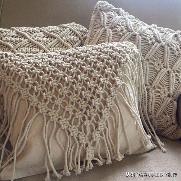 手工纯白棉绳编绳挂件,手工编绳合集名称