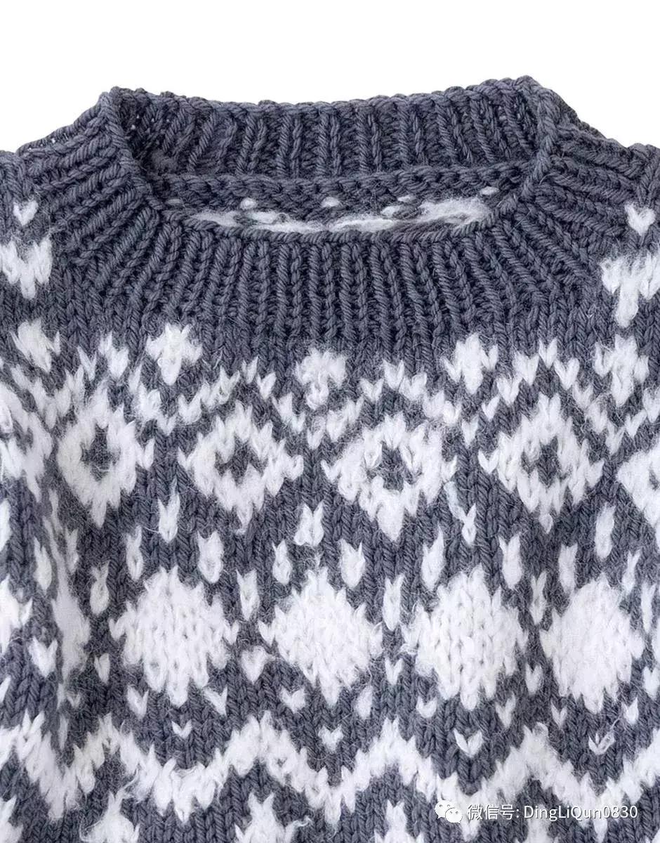 围巾编织教程10-15岁,圆肩针织宽松套头衫小款编织