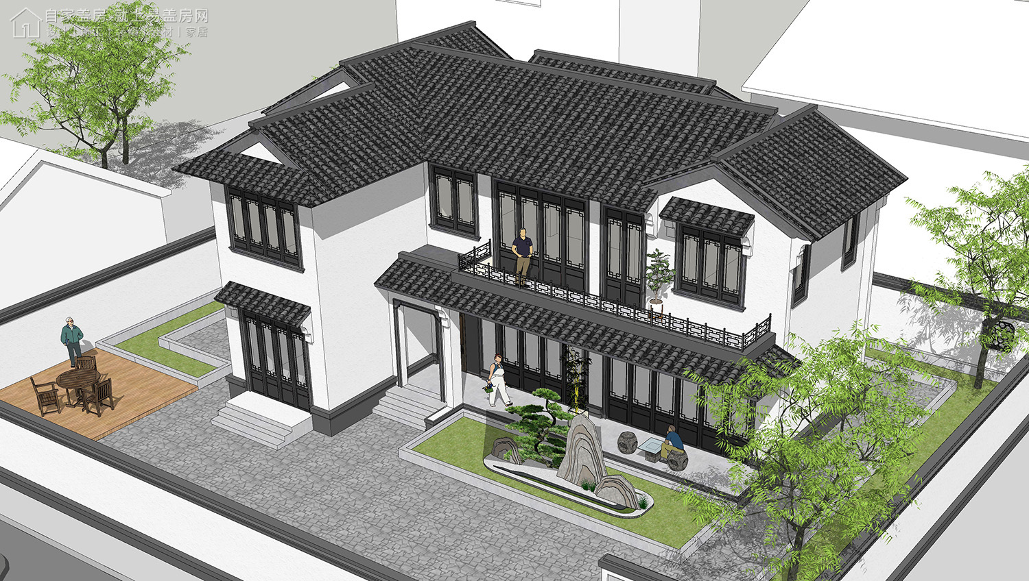 三层新中式别墅全套设计图纸,新中式合院别墅户型图纸