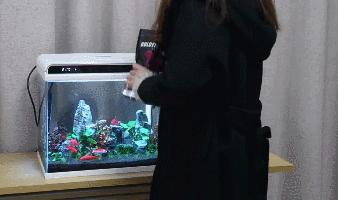 小米超白鱼缸带水草,超白玻璃鱼缸小米