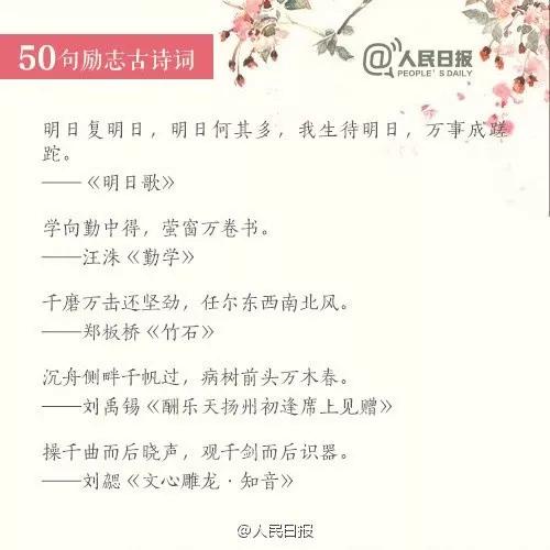 60句励志古诗文从经典中汲取力量,人民日报小学生必背古诗词100首