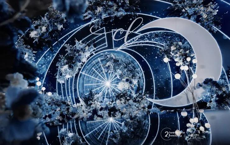 星空主题婚礼极简主义,森系主题加星空元素的婚礼