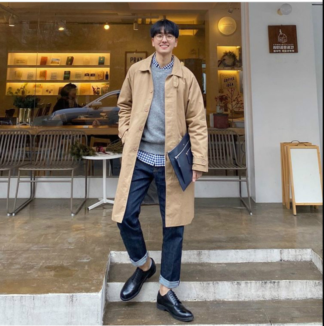 风衣穿搭法韩国,风衣穿法韩国