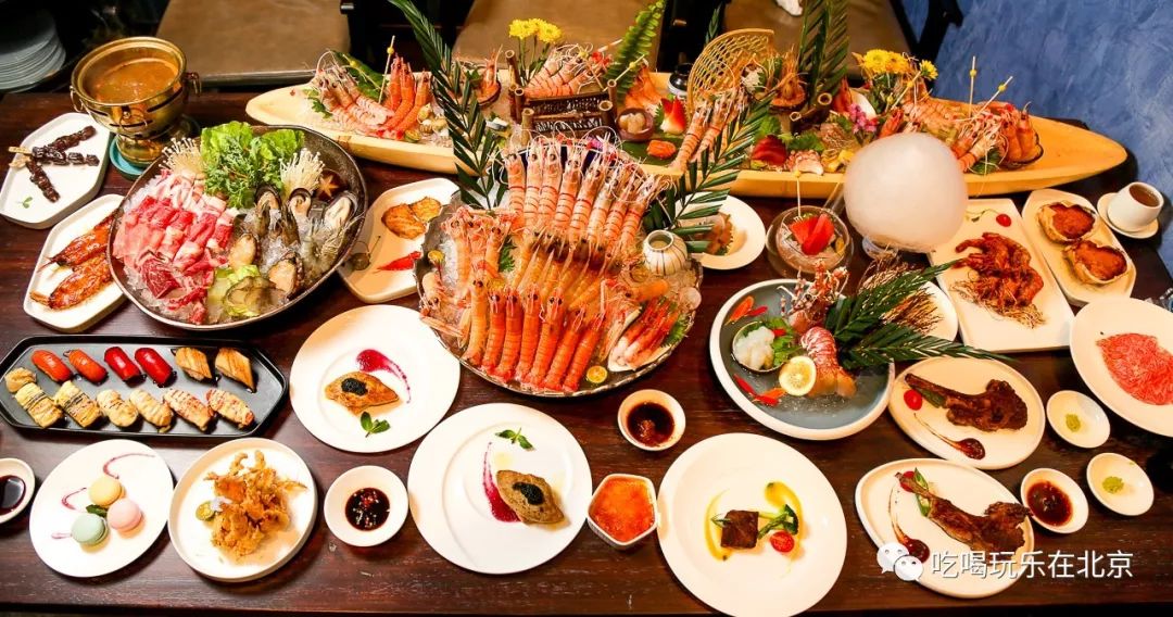 吃海鲜龙虾帝王蟹自助,海胆海鳌虾自助