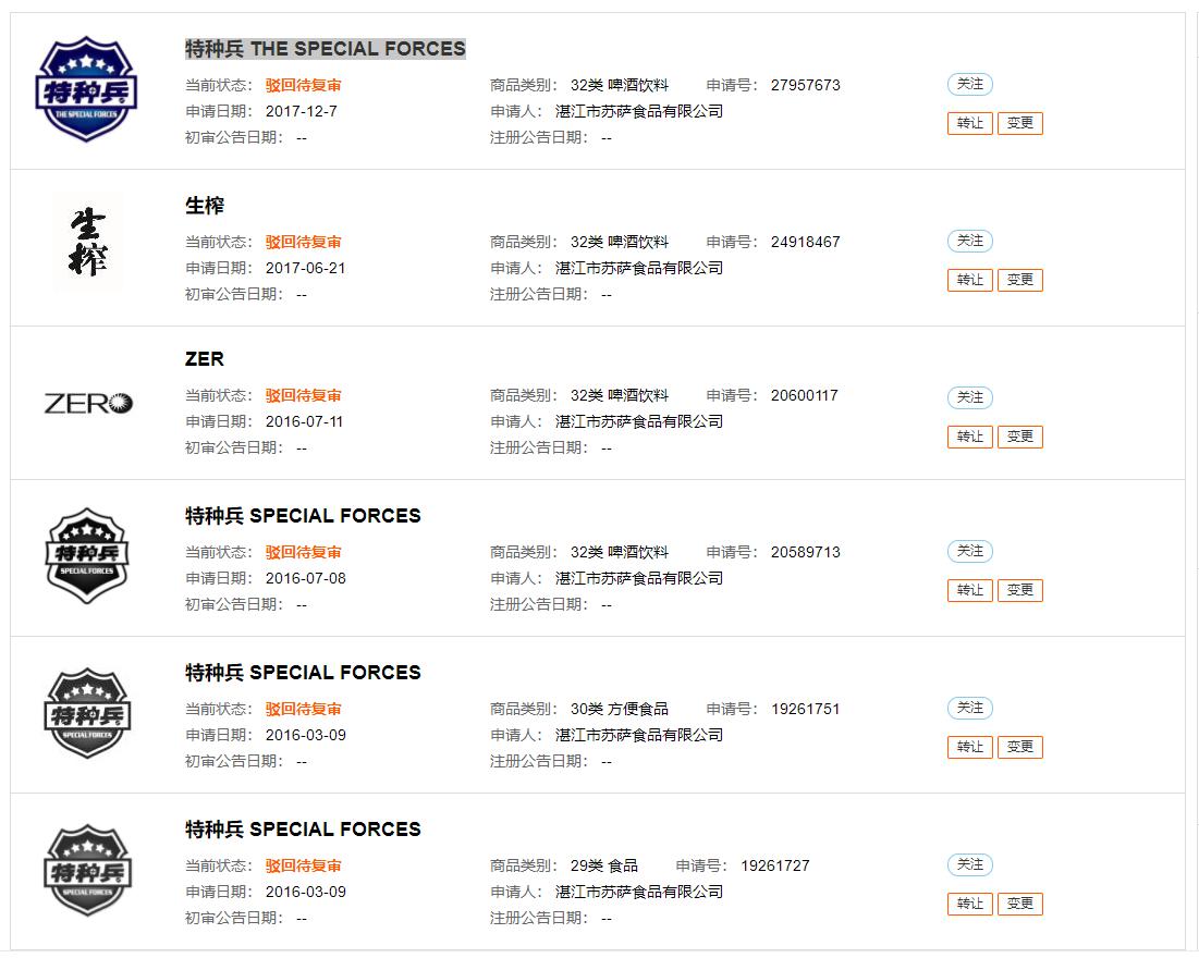 你常喝的“特种兵”椰子汁背后竟有111份判决/裁定书?