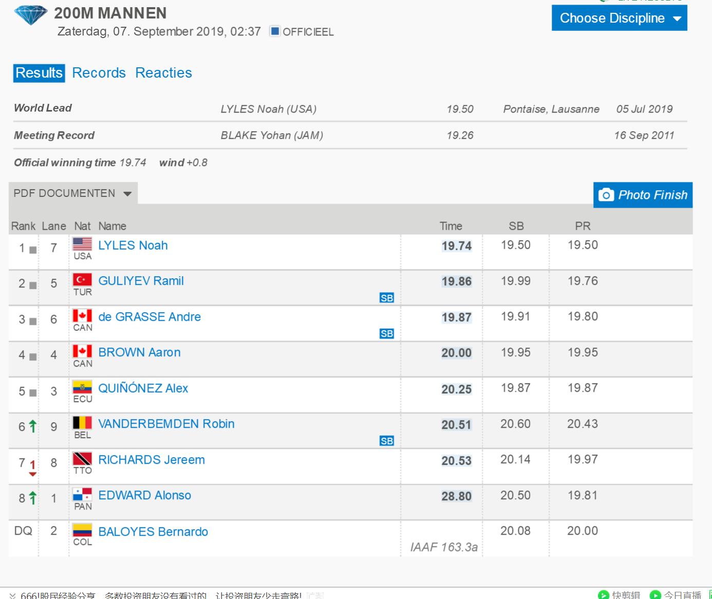 莱尔斯vs博尔特200米,莱尔斯打破博尔特纪录什么比赛
