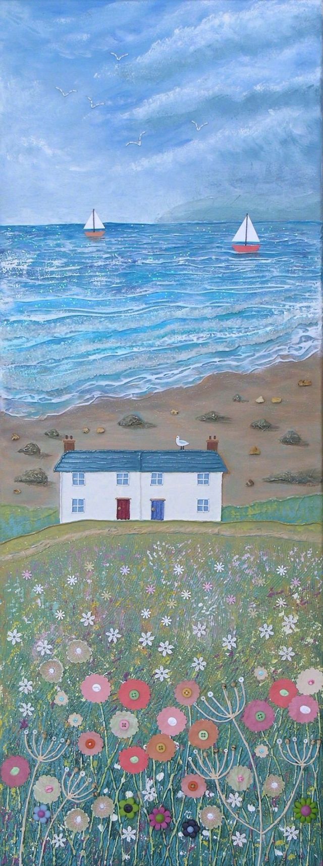 儿童风景油画写生作品,1-3岁宝宝简单水彩油画