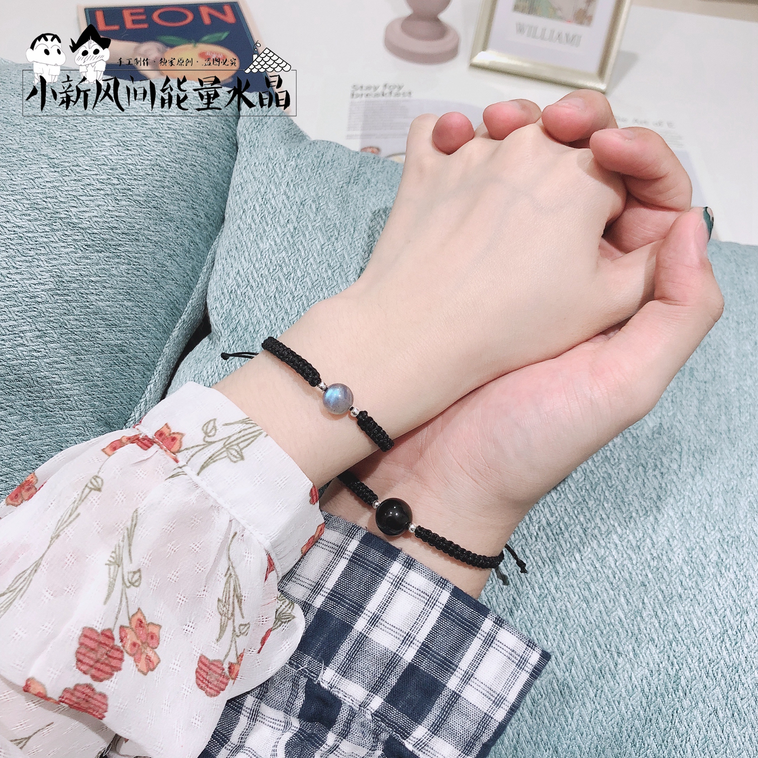 棉麻绳编织手链教程,情侣手链单绳