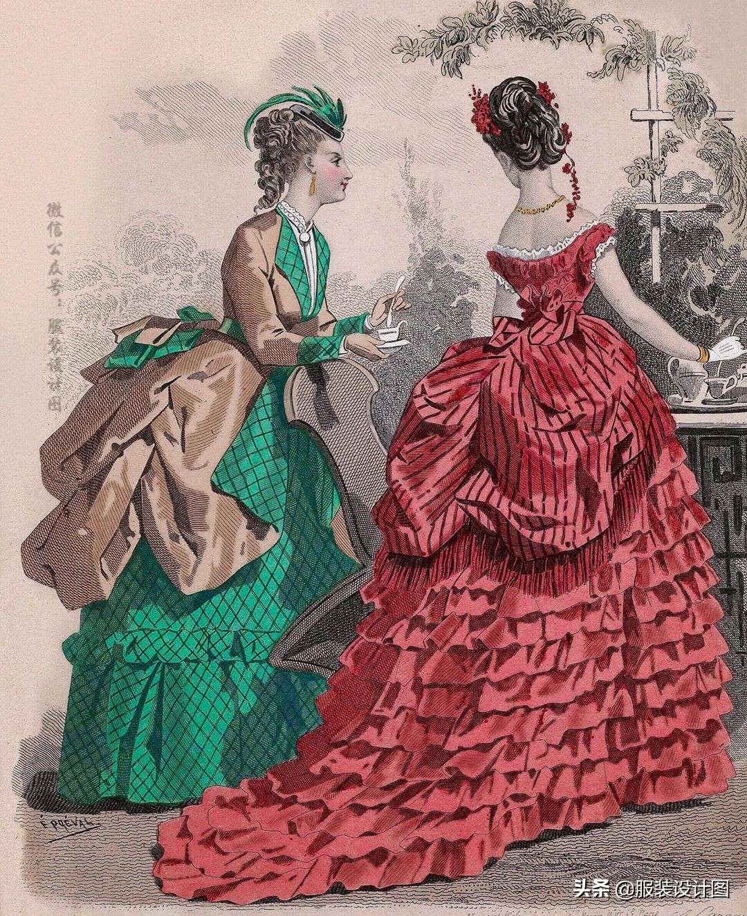 洛可可风格服装设计,服装设计巴洛克宫廷风图