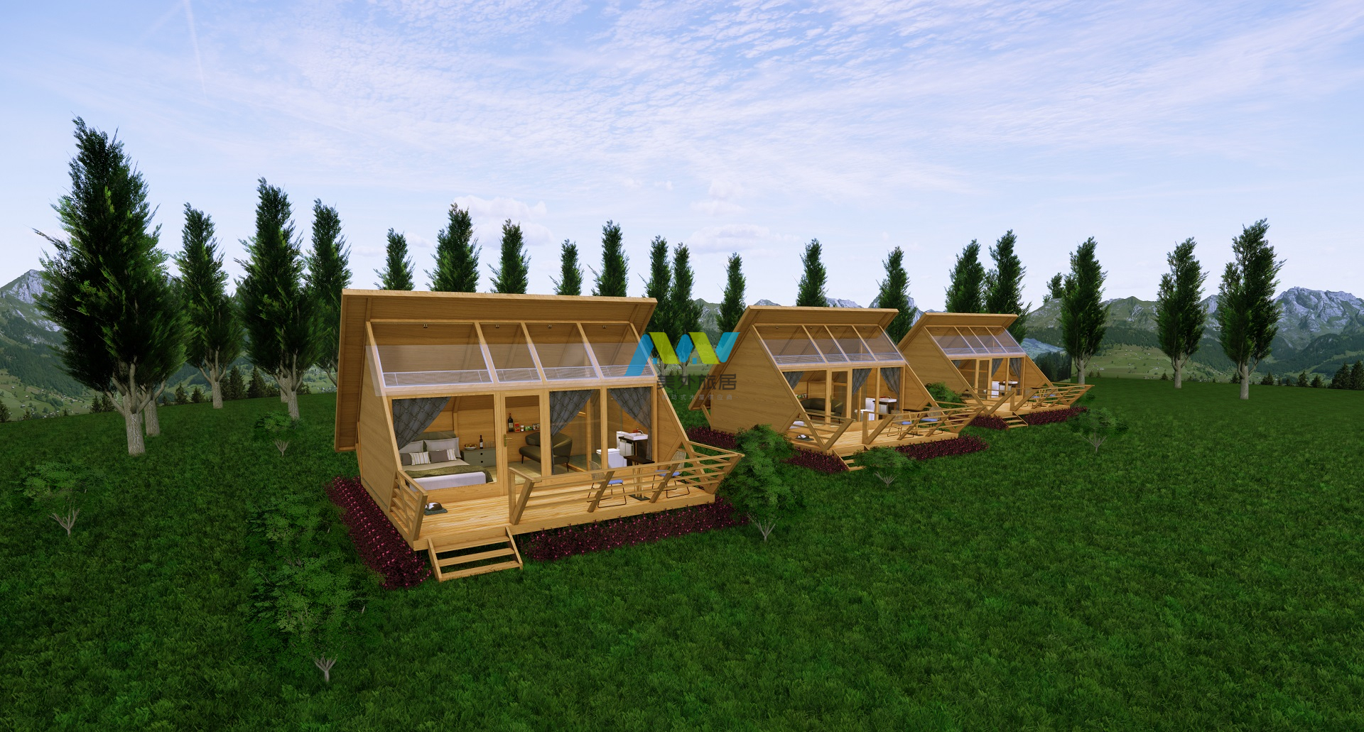 5万元打造民宿,欧式休闲度假木屋建造