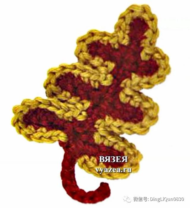 树叶钩针编织大全图解,树枝树叶的编织图解