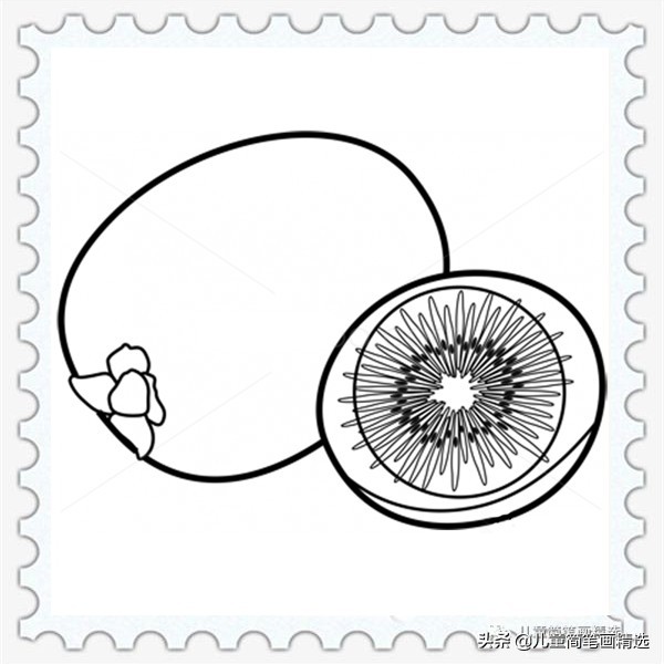 猕猴桃怎么画简笔画简单又好看,猕猴桃简笔画怎么画好玩又简单