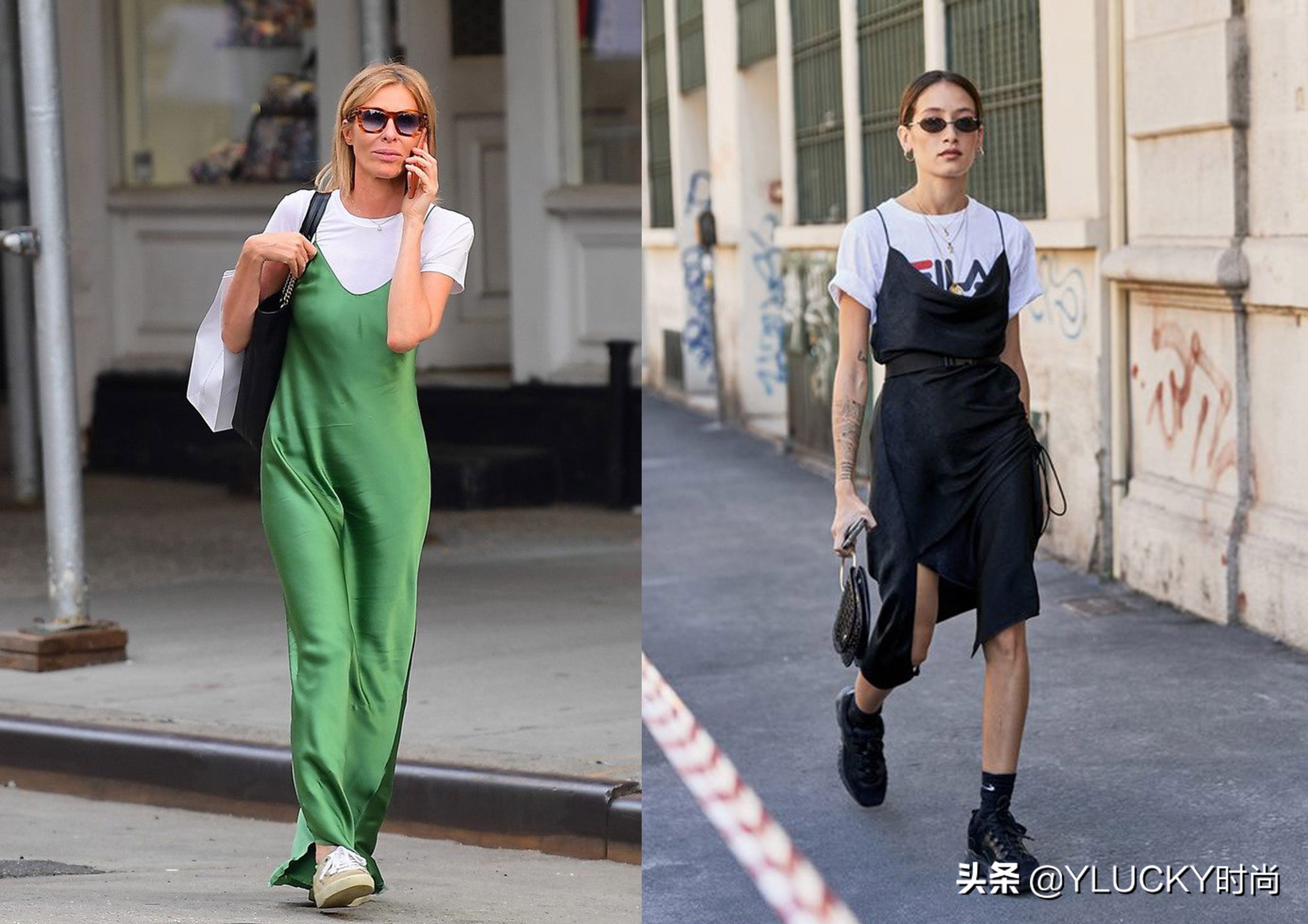 季节过渡，缎面单品气质的款式，简约时装范出门