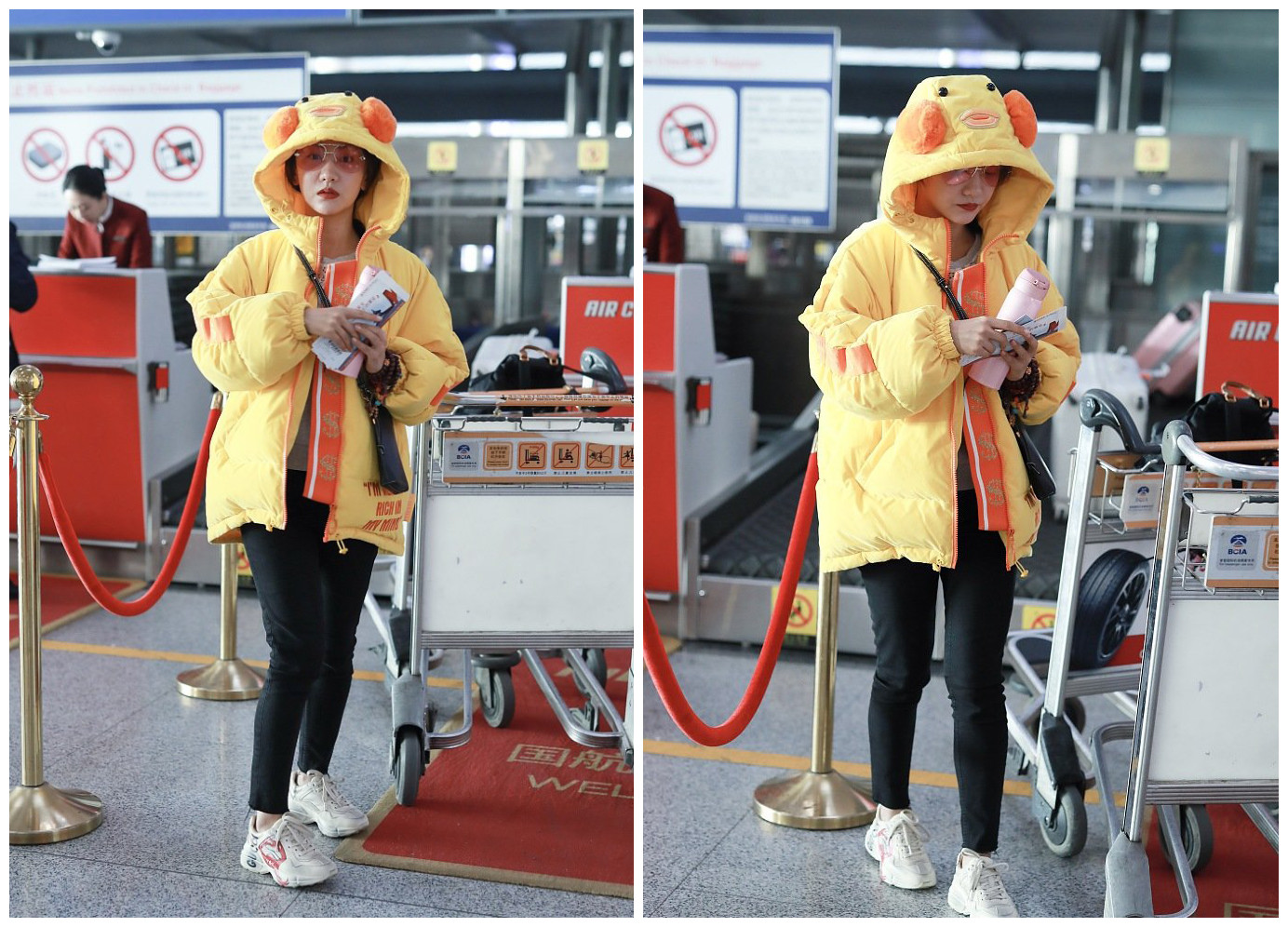 她38了却总是戏红人不红，穿“小黄鸭”羽绒服，可爱像个初中生