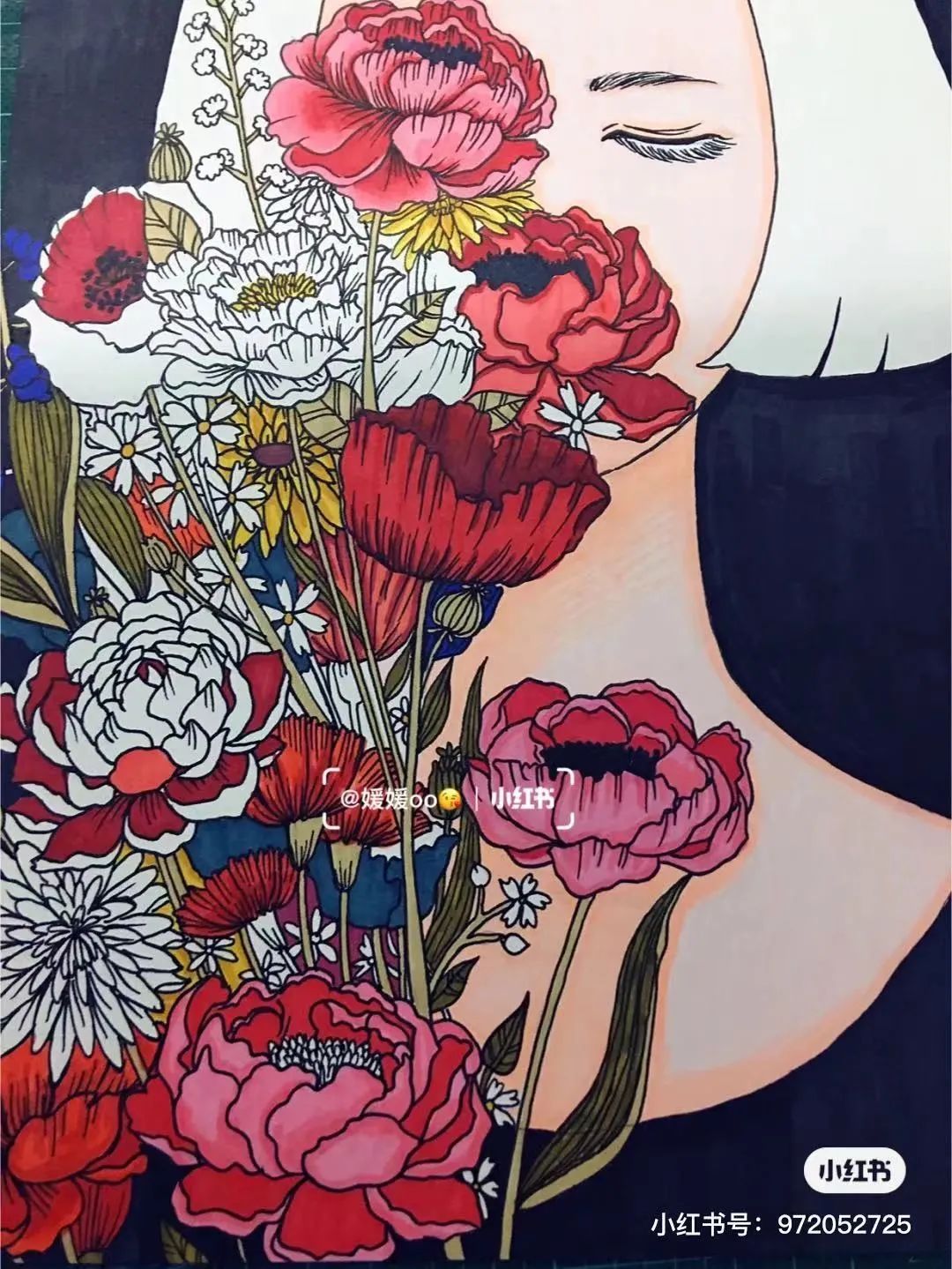 色彩缤纷的马克笔装饰画,60色的马克笔画简单的动漫画