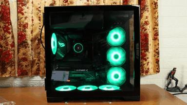 机箱加装风扇后开机f1,360水冷机箱炫酷