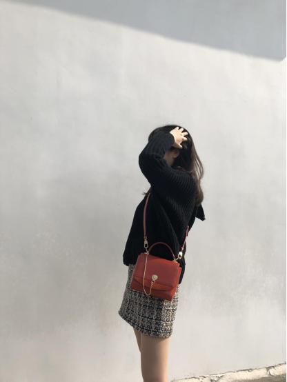 迪桑娜真皮单肩小方包价格,高端轻奢女包马鞍包大容量